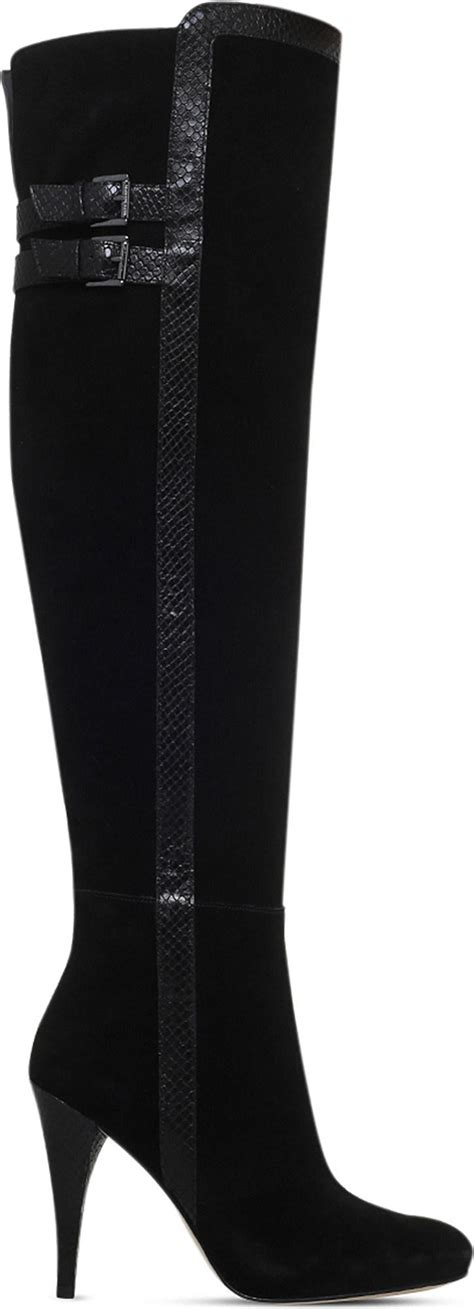 michael kors suede over the knee boots|Michael Kors outlet kara bootie.